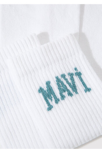 Mavi Logo Detailed White Socks 1912726 -21649