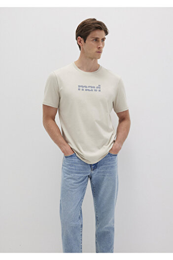 Mavi Graues T-Shirt mit Logo-Print, normale Passform / normaler Schnitt 0610943-70144
