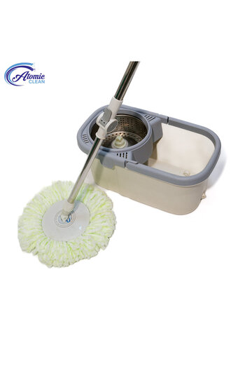 NO BRAND Set with rotating mop and rectangular bucket, SMYY-04, Adjustable rod, 360° rotation