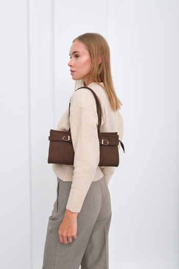 Shule Bags Enyola Vintage Suede Bag Brown