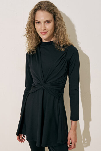 Manuka Knitted Mayo with Knot Detail Black