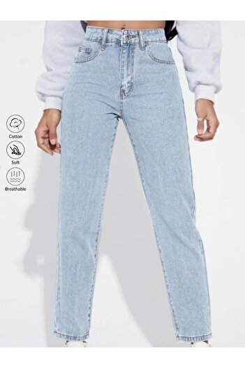 SHEVEGA Women's Ice Snow Wash High Waist Mom Jeans Pants