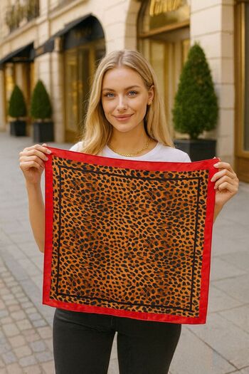 Axesoire 15310 Leopard Patterned Brown Bandana Scarf