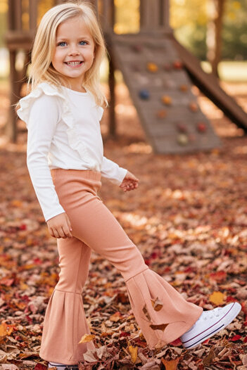 Parla Kids Kız Çocuk Fitilli Pudra Tayt
