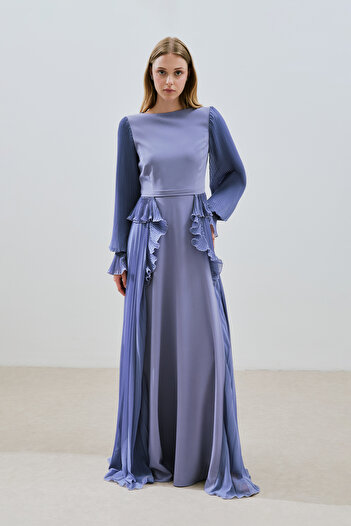 Manuka Layered Pleated Dress Lila