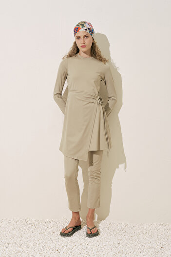 Manuka Swimsuit Dress with Envelope Skirt Green