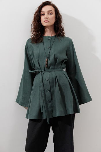 Manuka Linen Pencil Tunic Petrol