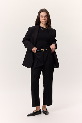 Manuka Black Straight Cut Trousers