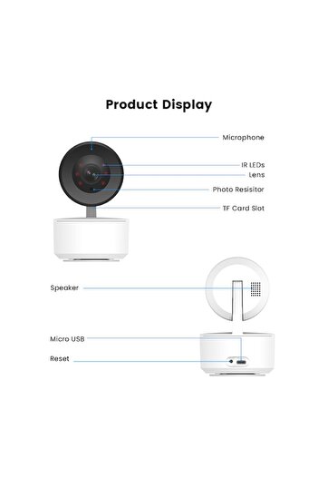 OEM Camera intelligent surveillance - AI motion, sound detection, 360º horizontal rotation, 90º vertic