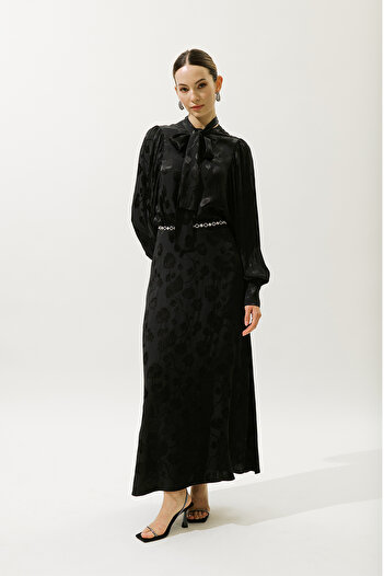 Manuka Jacquard Satin Skirt Black