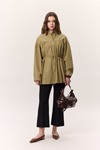Manuka Oil Green Tunic with Tie Detail