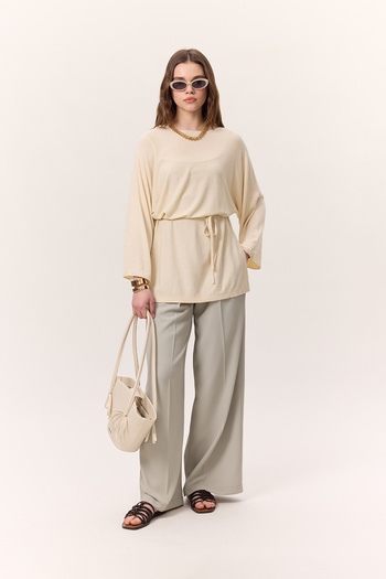 Manuka Trico Tunic with Belt Vanilla