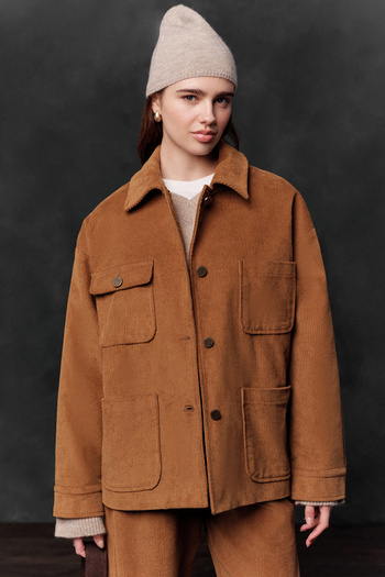 Manuka Brick Colored Corduroy Oversize Jacket