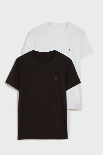 COMBİNE MİCHAİL Black and White 2 Pack Men's T-Shirts 2000