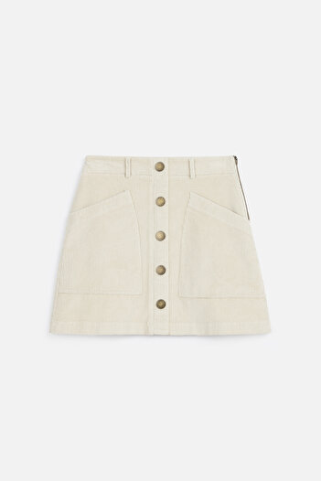 Manuka Trophy Velvet Mini Skirt Vanilla