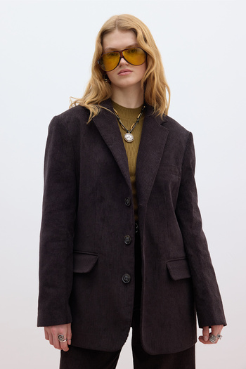 Manuka Corduroy Blazer Jacket - Bitter Brown