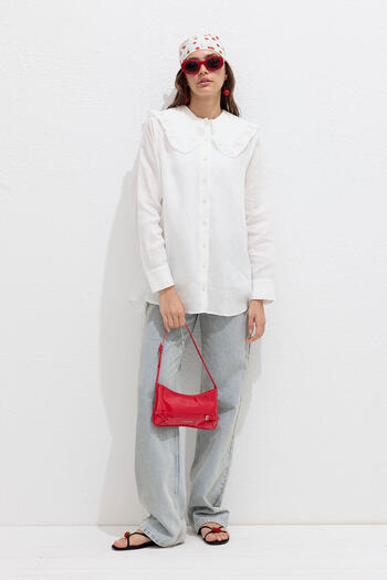 Manuka Ecru Linen Shirt - Collar Detailed