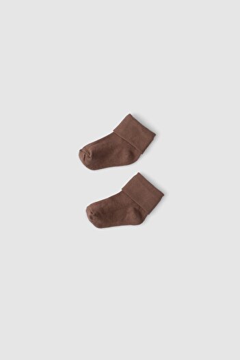 Little Gusto Organic Baby Socks Brown