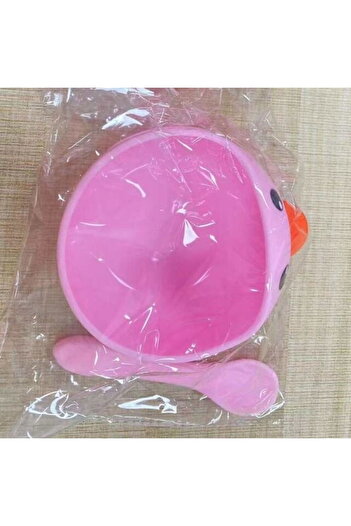 Empria Set bol anti-alunecare din silicon si lingurita diversificare bebe, Empria, Pui, Roz