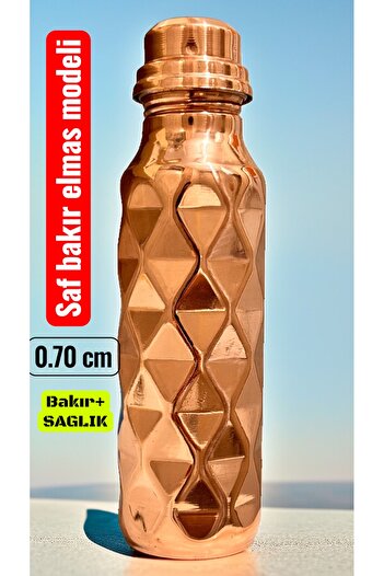 gulflower nude 100% Copper Handmade Water Flask 700 ml Very Useful for Health Copper Water Bottle Copper Thermos Copper Flask
