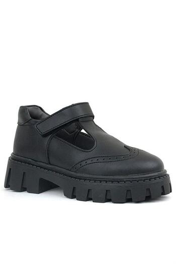 Rakerplus Μαύρα ματ Velcro για κορίτσια σχολικά παπούτσια