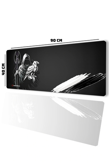 SonicTouch Eagle Lord Black and White Seamless Smooth Liquid-Proof XXL Gamer Keyboard Mousepad 40X90Cm