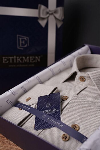Etikmen Πουκάμισο Milk Coffee Slimfit Lumberjack - Απλό κόψιμο, Κουτί δώρου