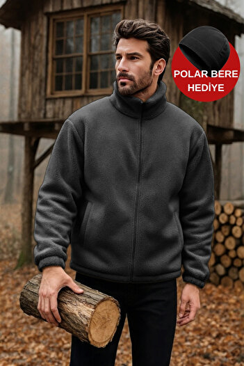 GHASSY CO. Ανδρικό φούτερ με φερμουάρ Pro Thermal Inner Outer Sherpa Φθινοπωρινό και Χειμερινό με φερμουάρ
