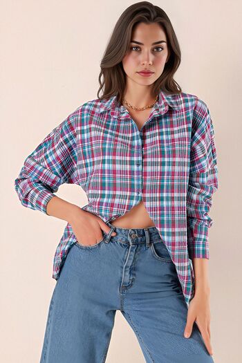Hiccup Bdart Plus Size Button down Long Sleeve Shirt
