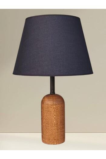 DEDE Natural Brown Wooden Lamp Shade with Black Hat