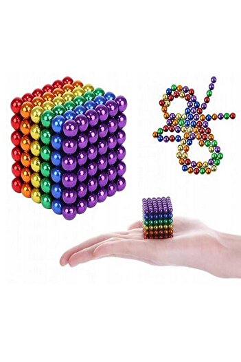 Armasse Boncuk Mıknatıs 216 Adet 5 mm Mıknatıslı  Magnet Neo Cube 6 Renkli Hobi Seti