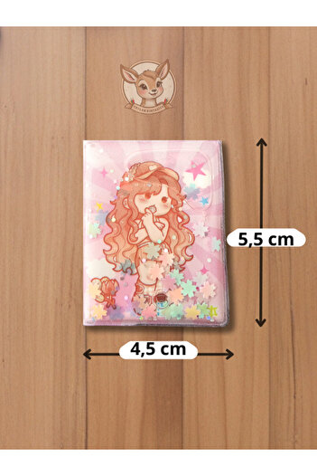 Çınar Water Glitter Kawaii Girl Themed 4.5 cm X 5.5 cm Mini Notebook (Single)