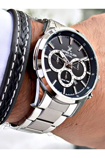 Daniel Klein Brand -Silver Color- 2 Years Warranty- Original- Men's Wristwatch - with Bracelet Gift