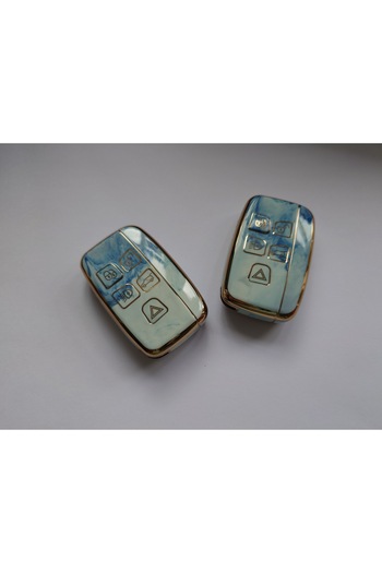 OEM Land Rover Range Rover Sport Evoque Freelander Key Cover for Jaguar XF XJ XE XJL XFL - Blue