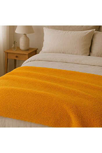 Elega Decor Sherpa Blanket – Single (150x200 cm) Orange Ultra-Soft Sherpa Fleece All-Season