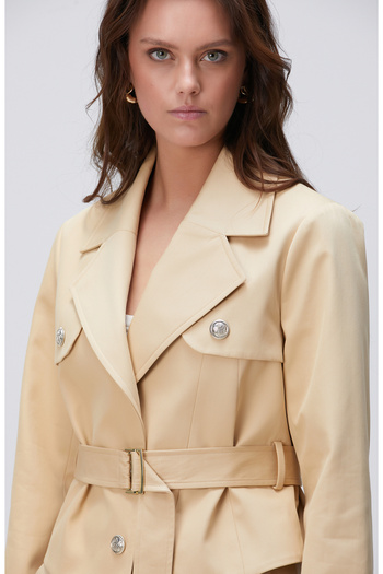 Network Bej Trench Coat