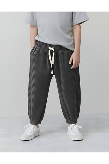 Cigit Smoked Color Corduroy Jogger Pants for Ages 1-10