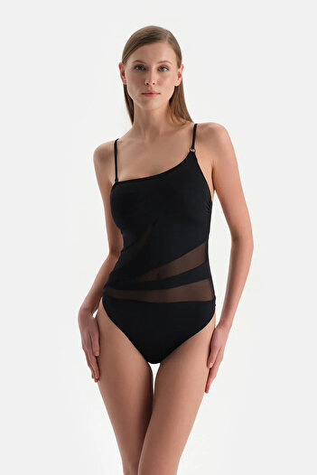 Dagi One Shoulder Black Swimsuit