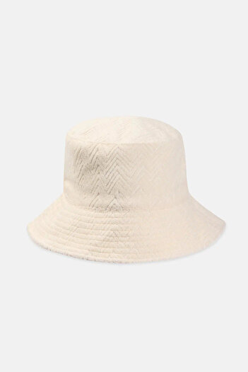 Dagi Ecru Women's Patterned Bucket Hat