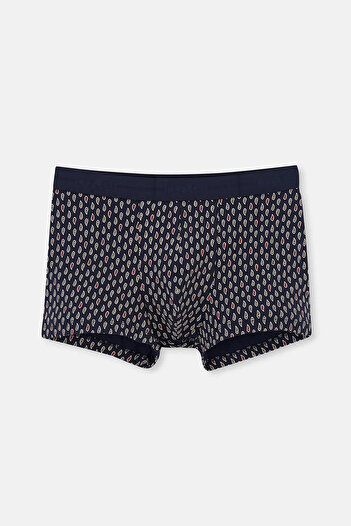 Dagi Red-Navy Blue 2-Piece Patterned Cotton Boxers