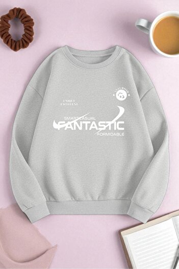 uyguntarz Unisex Fantastic Printed Oversize Sweatshirt