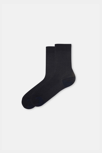 Dagi Navy Blue Men's Double Cylinder Mercerized Socks
