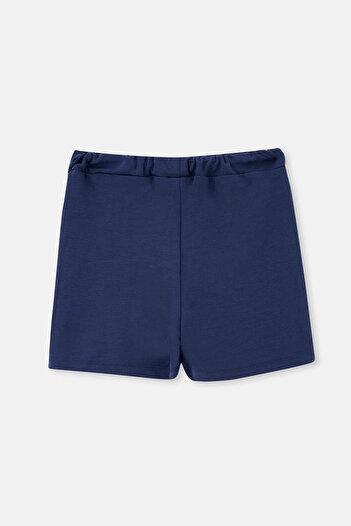 Dagi Navy Blue Interlock Shorts Skirt