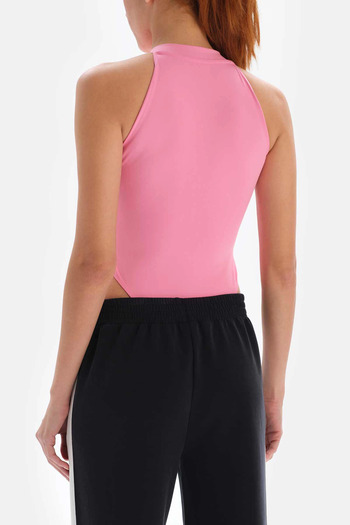 Dagi Pink Active Women's Bodysuit with Zipper