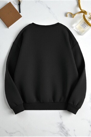 uyguntarz Unisex Ballerina Cappucina Printed Oversize Crew Neck Sweatshirt