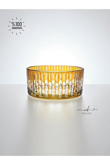 AKDEN STORE Crystal Decor Glass Bowl, Presentation Bowl, Salad Bowl