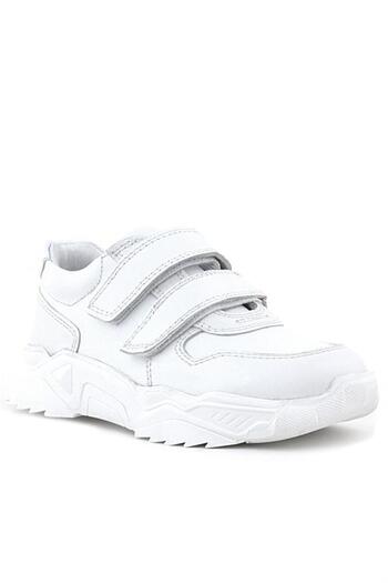 Rakerplus Genuine Leather White High-Top Girls' Sneakers Shoes