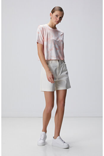 Network N-Tech Pembe Batik Desenli T-shirt