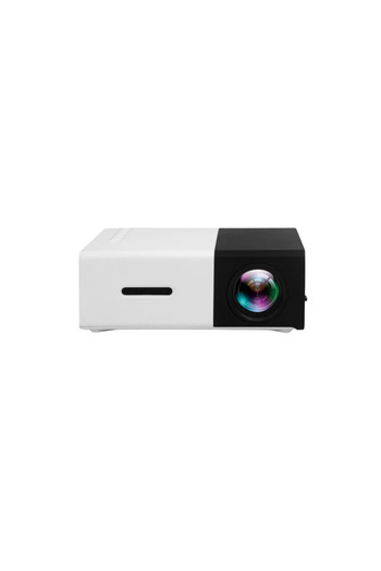 Rotixfy Mini Portable Projector YG300, White and Black, Direct HD Projection, 1080p, LED, Compact and Lightw