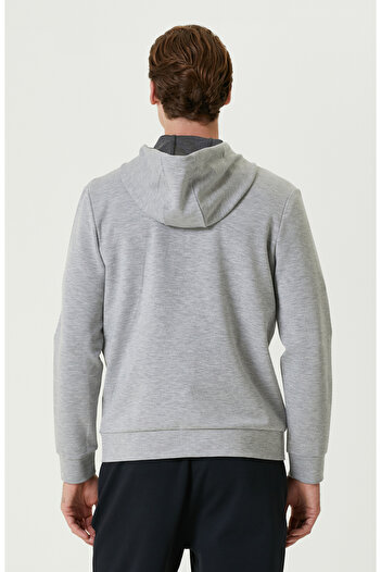 Network Gri Kapüşonlu Sweatshirt